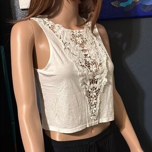 Elegant White Lace Detail Top Y2K